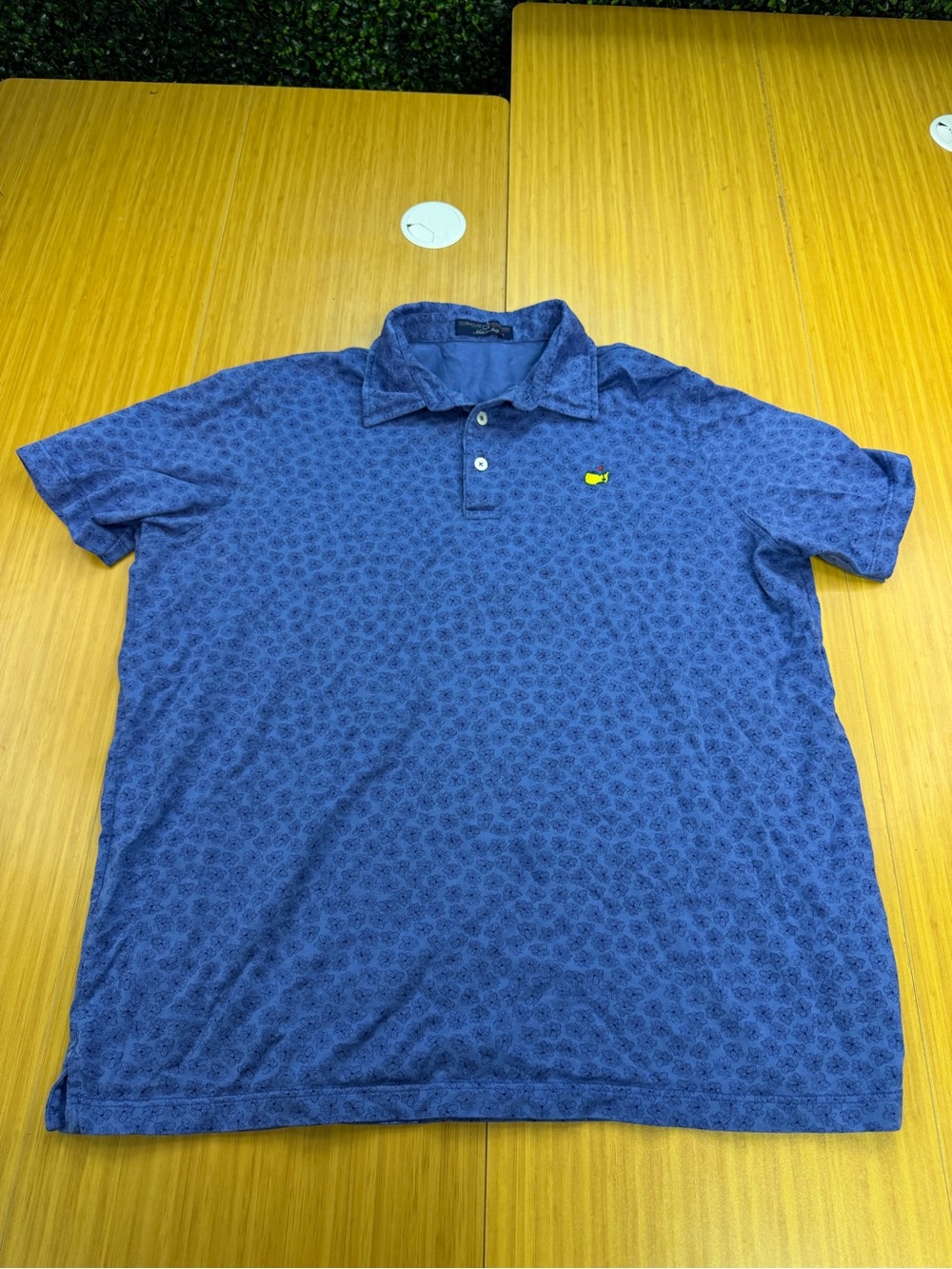 Clubhouse Collection Blue Magnolia Masters Polo Mens Large Blue Made In Italy